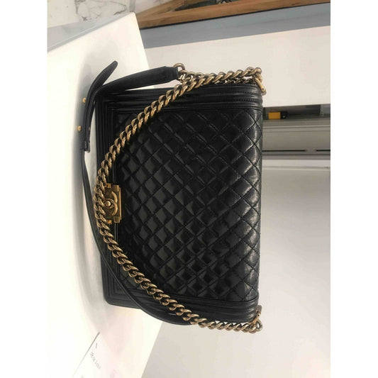 boy black leather handbag Refined