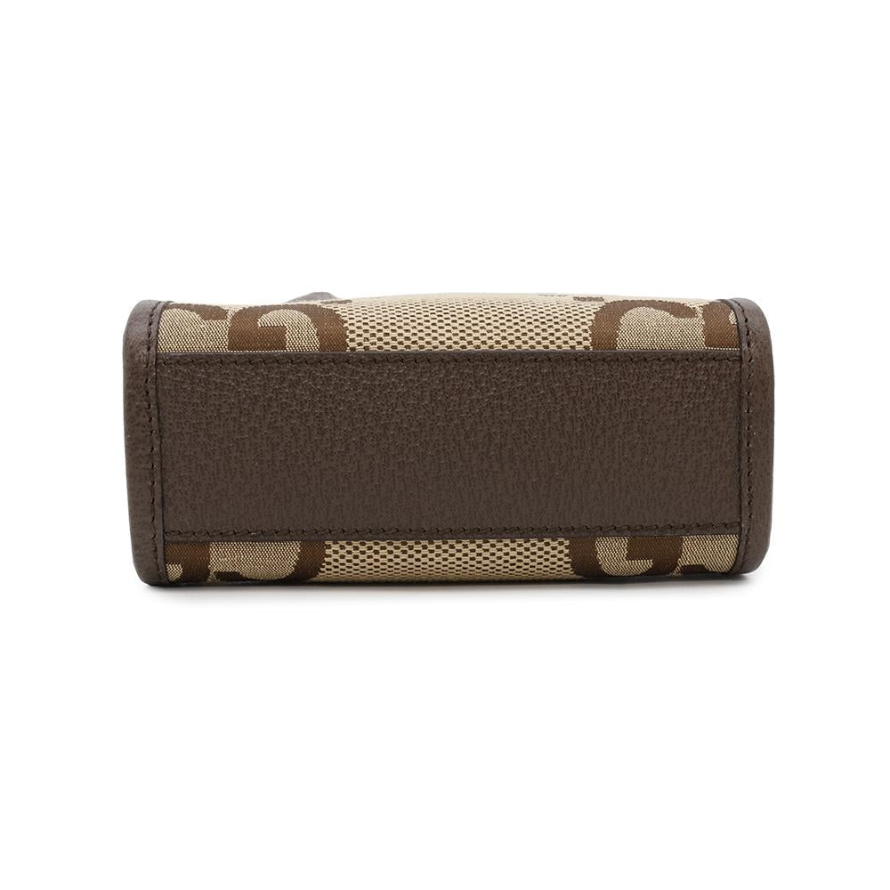 Gucci Jumbo GG 2WAY Brown699406 GG Leather Canvas Beige Mini Shoulder Bag