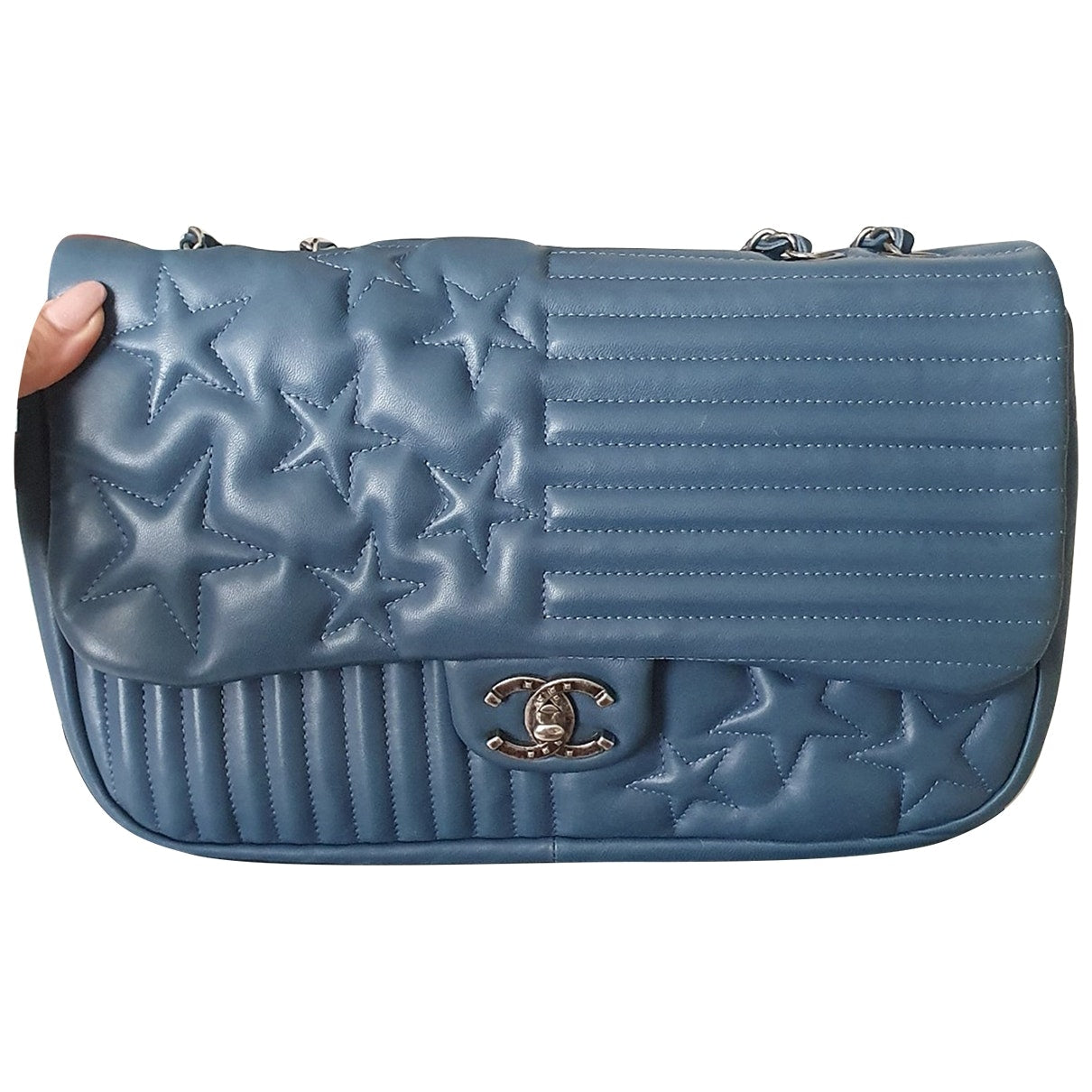 timeless/classique blue leather handbag Polished