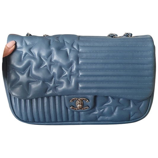 timeless/classique blue leather handbag Polished