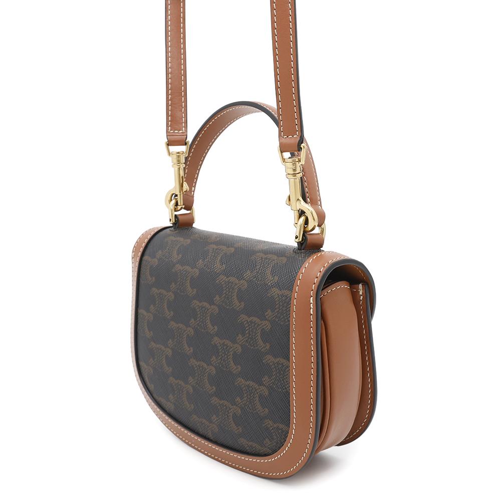 Triomphe Busas Claire Way Shoulder K Pvc Leather Tan Shoulder Bag