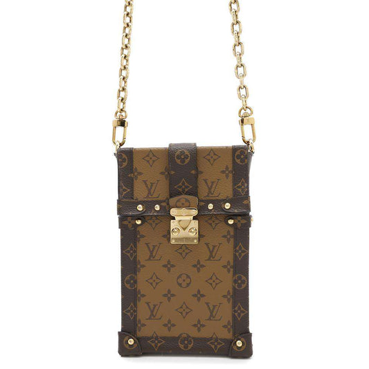 Louis Vuitton Pochette Trunk Vertical BrownM67873 Reverse Monogram Canvas Clutch Bag