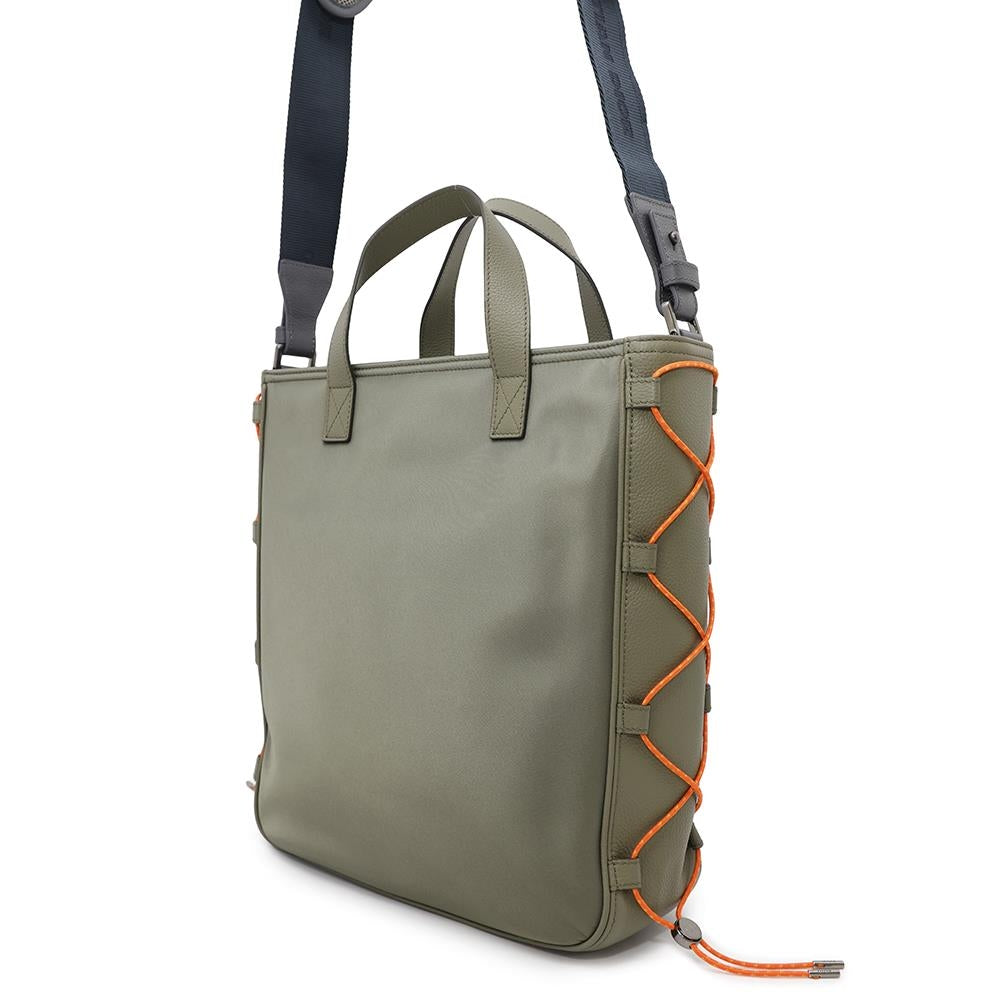 Dior Sacai Collaboration Way Saddle Bag Khaki Adsh Leather Nylon Travel Bag