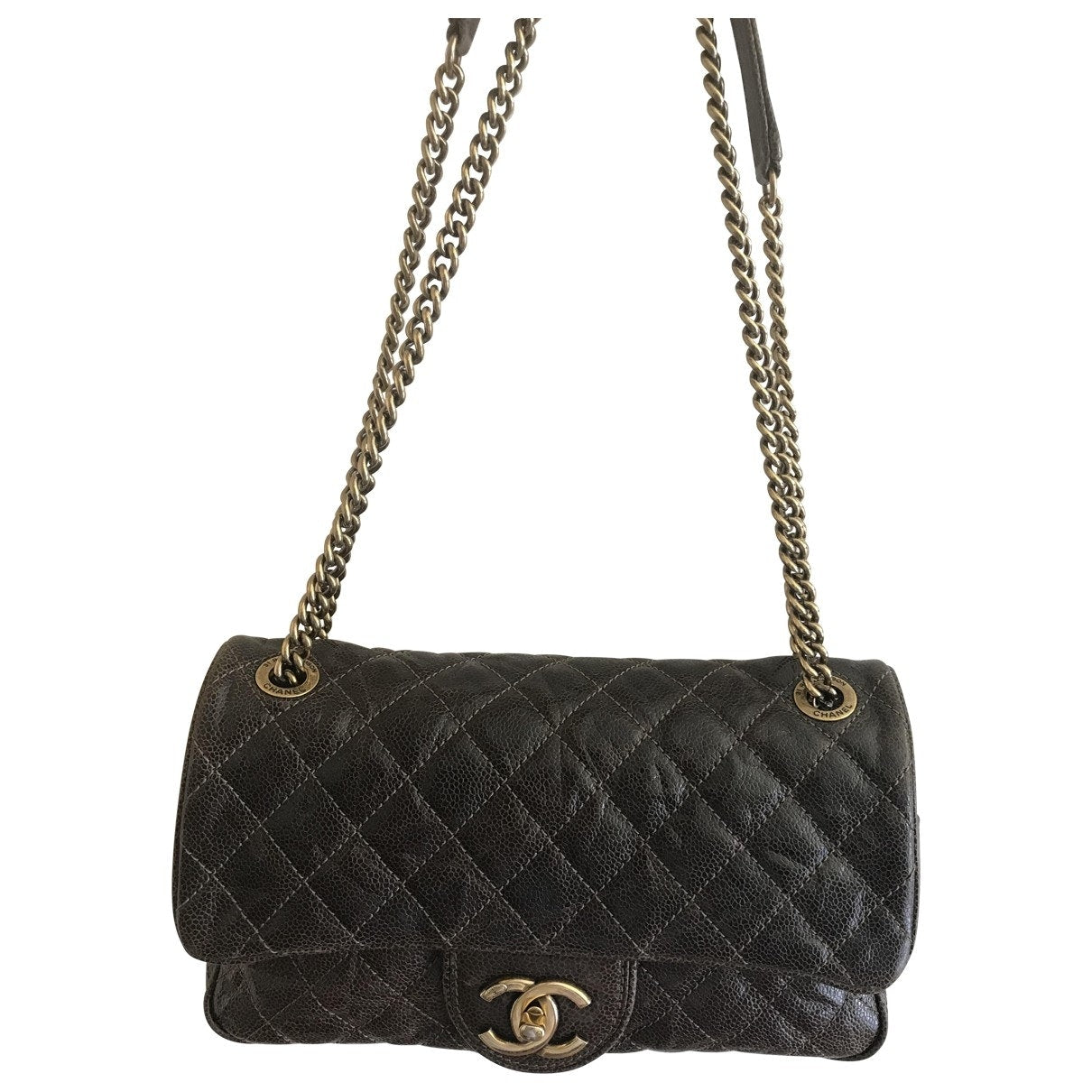 timeless/classique brown leather handbag Signature