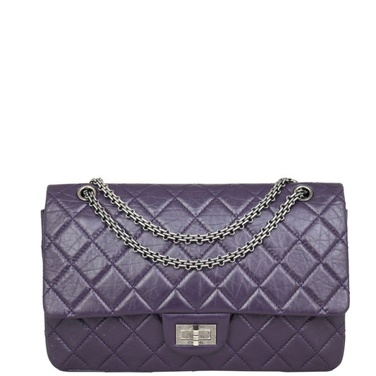 Chanel 2.55 Reissue 227 Double Bag Purple Flap Handbag