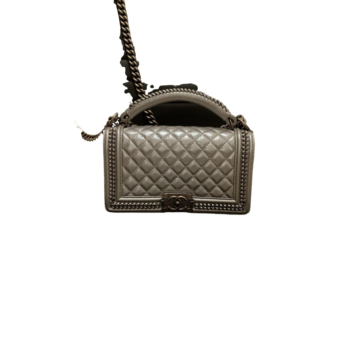 boy silver leather handbag Classic