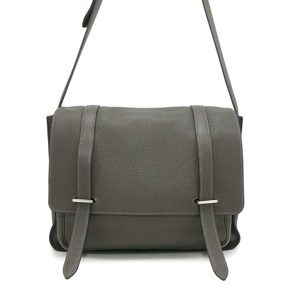 Steve Buzas Gray Taurillon Clemence Size Handbag Travel Bag