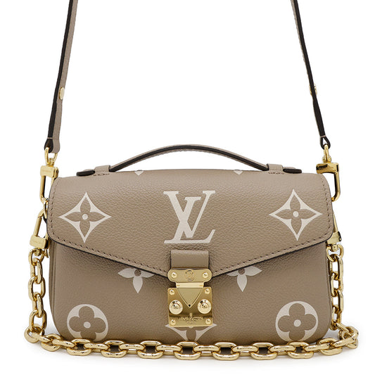 Louis Vuitton Pochette Metis EW Tourterelle ClaimsM23081 Monogram Empreinte Leather Clutch Bag