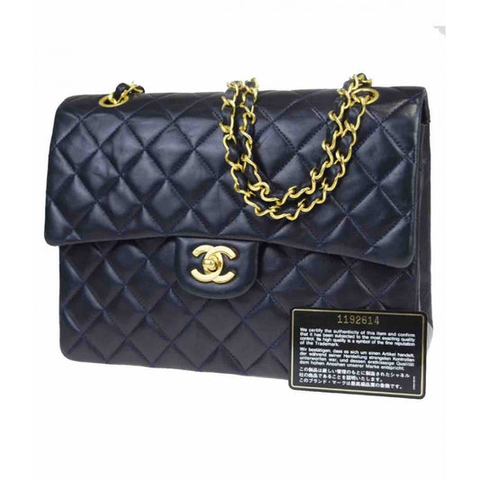 timeless/classique navy leather handbag Signature