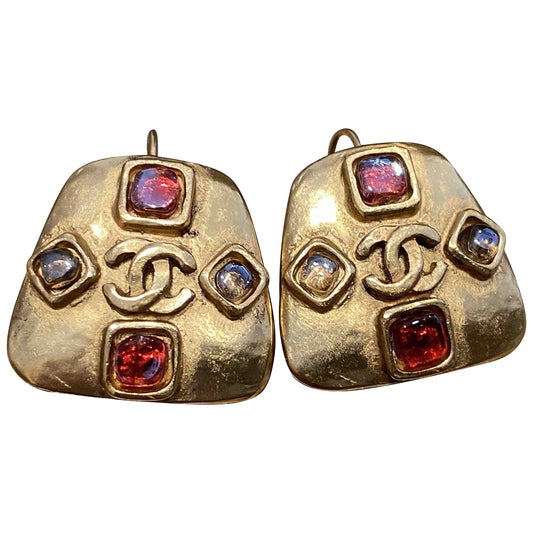 cc gold metal earrings Jewelry City