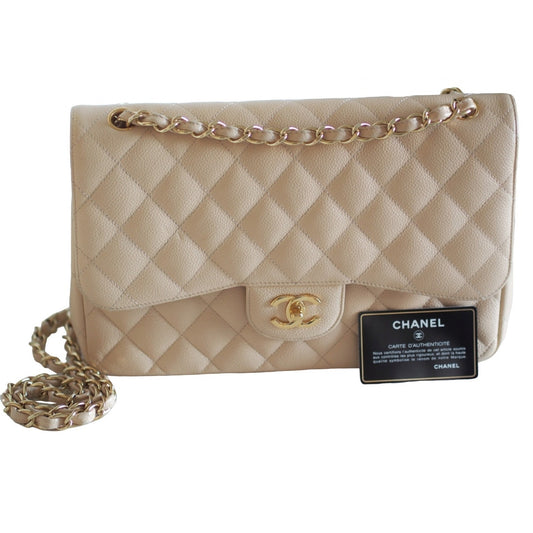 timeless/classique beige leather handbag Polished