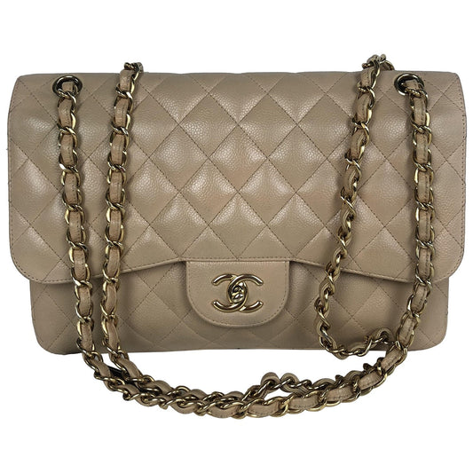 timeless/classique beige leather handbag Elegant