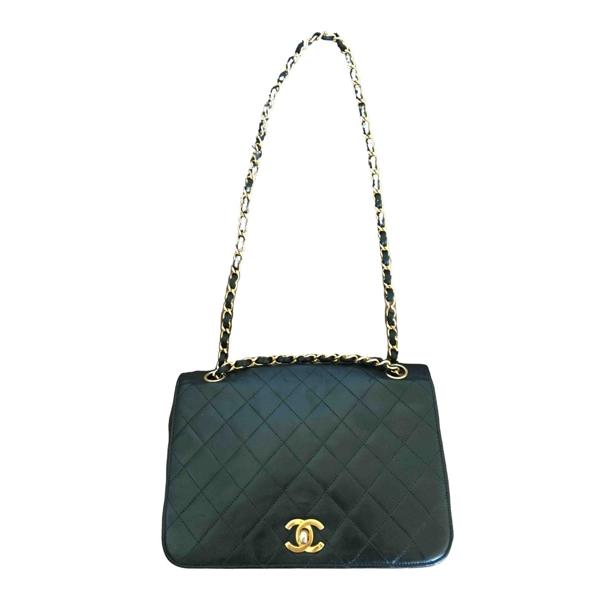 black leather handbag Smooth