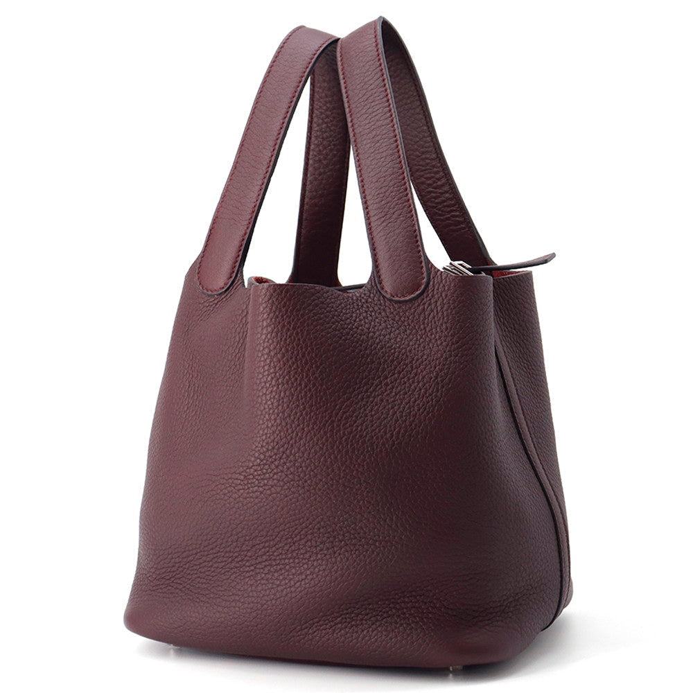 Picotin Prune Taurillon Clemence Size Mm Handbag Travel Bag