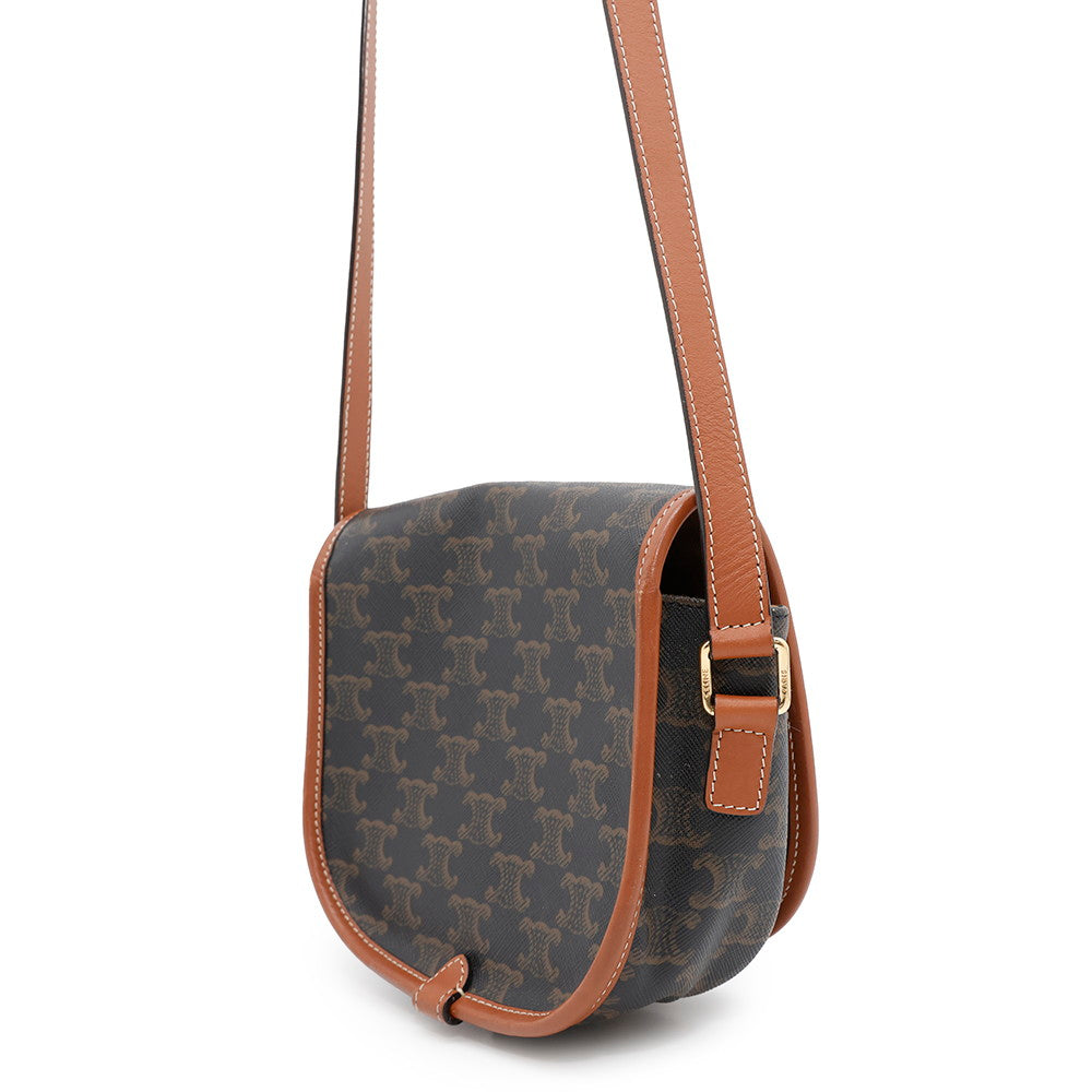 Triomphe Falco Shoulder Bag Bzj. Lu Pvc Leather Tan