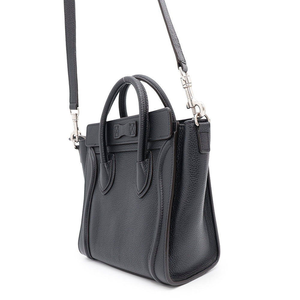 Luggage Shopper Size Nano Handbag Leather Black Travel Bag