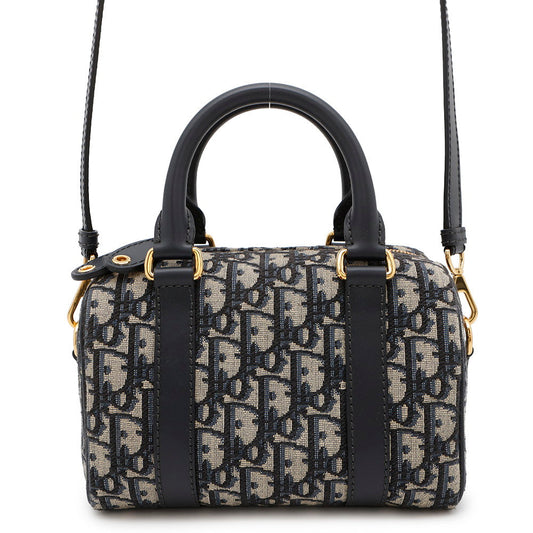 Dior Oblique Groove Navym Utzq Jacquard Calf Size Leather Small Travel Bag
