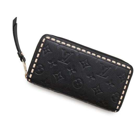 Louis Vuitton Zippy BeigeM64805 Monogram Empreinte Leather Noir Wallet Case