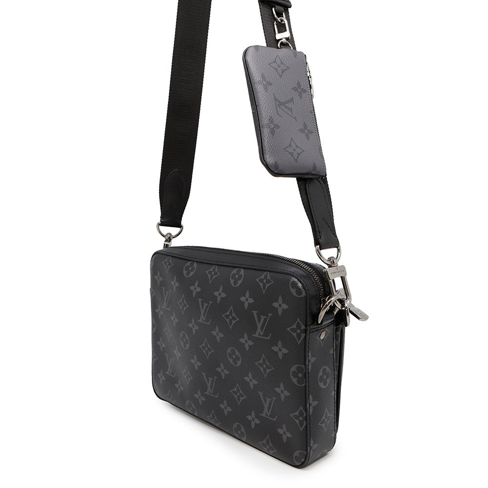 Louis Vuitton Trio Messenger NoirM69443 Eclipse Reverse Monogram Crossbody Bag