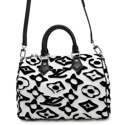 Louis Vuitton Speedy Bandouliere NoirM45563 Urs Fischer Monogram White Handbag