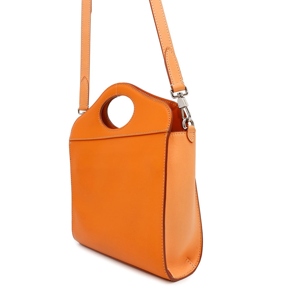 Burberry Pocket Bag 2Way Handbag Leather Orange Travel Bag