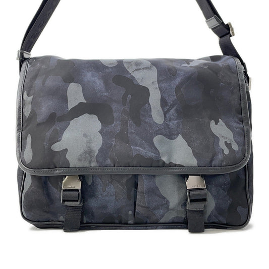 Prada Shoulder Bag ?Messenger bag BlackVA0768 Leather Nylon