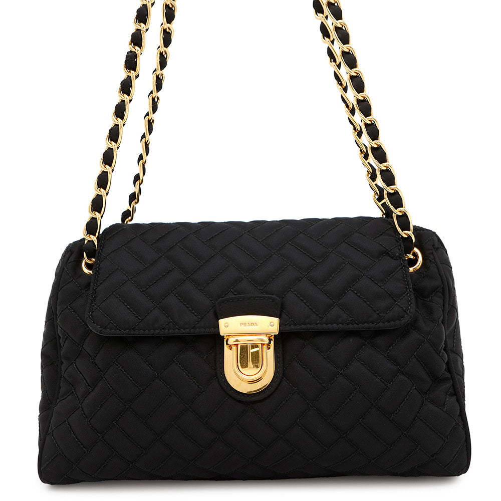 Prada Shoulder Bag ? BlackBR4965 Nylon Quilted