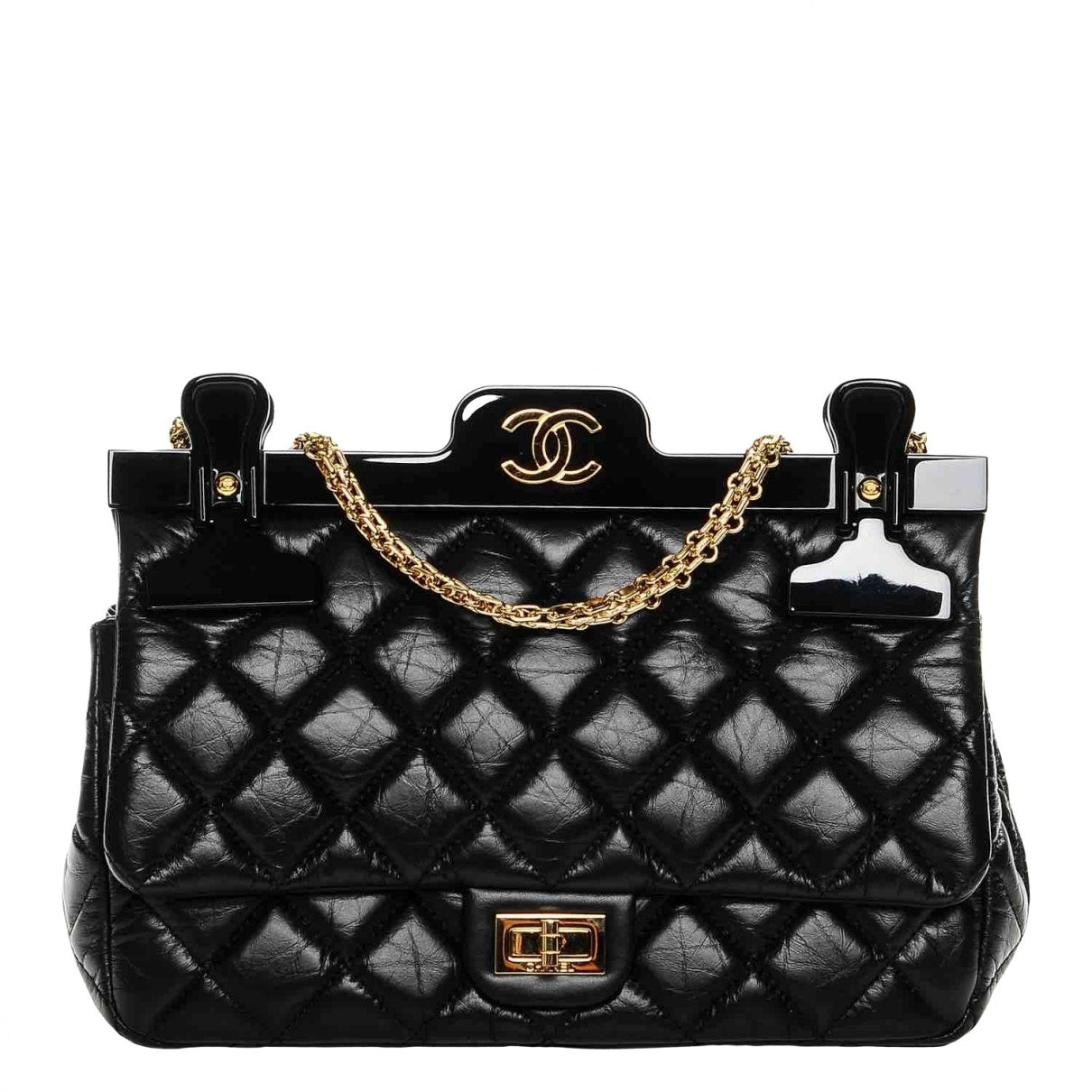 2.55 black leather handbag Elegant