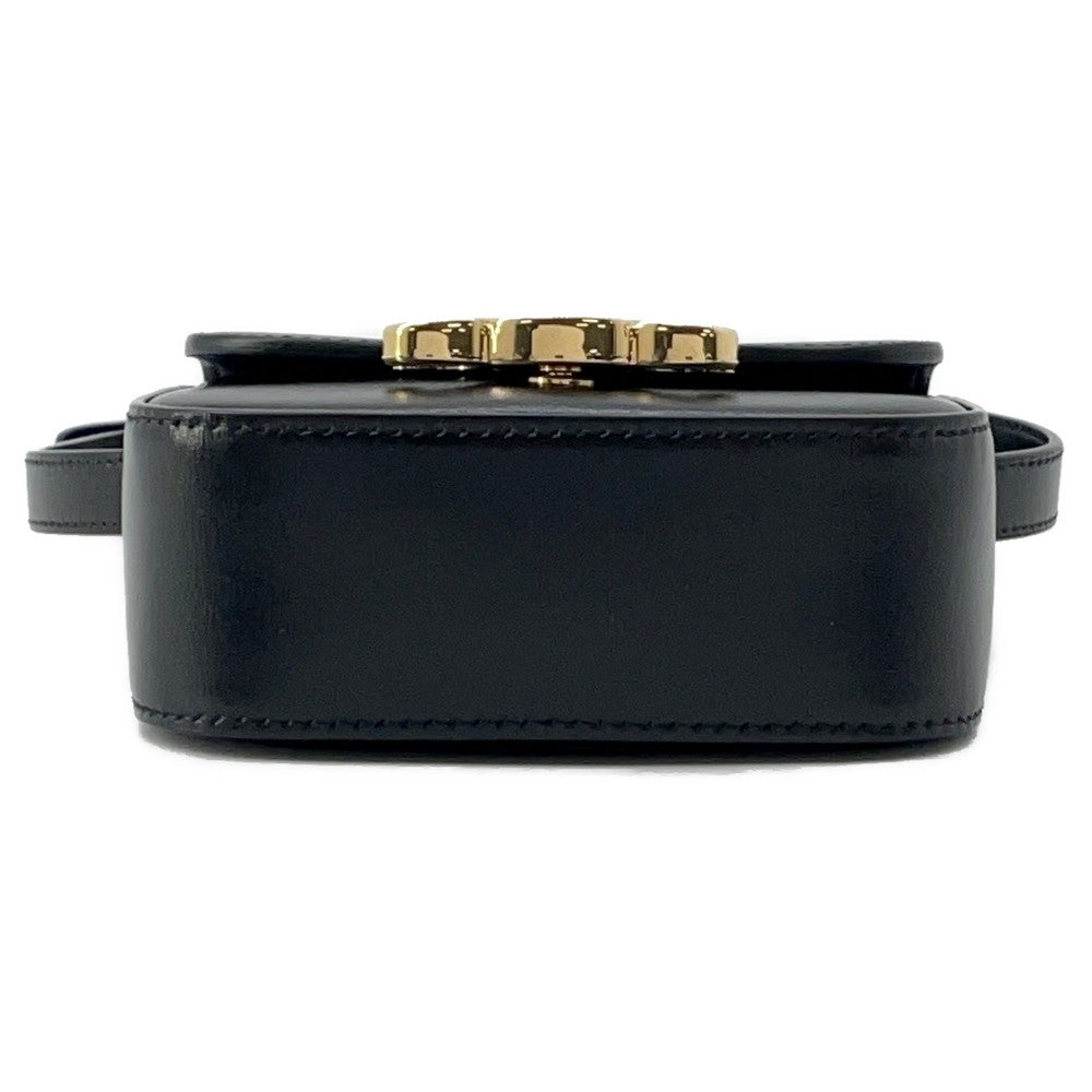 Triomphe Claude Shoulder Bag I Size Leather Black
