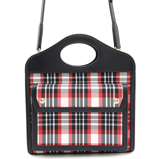 Burberry Pocket Bag 2Wayshoulder Red8035841 Leather Nylon Black Shoulder Bag