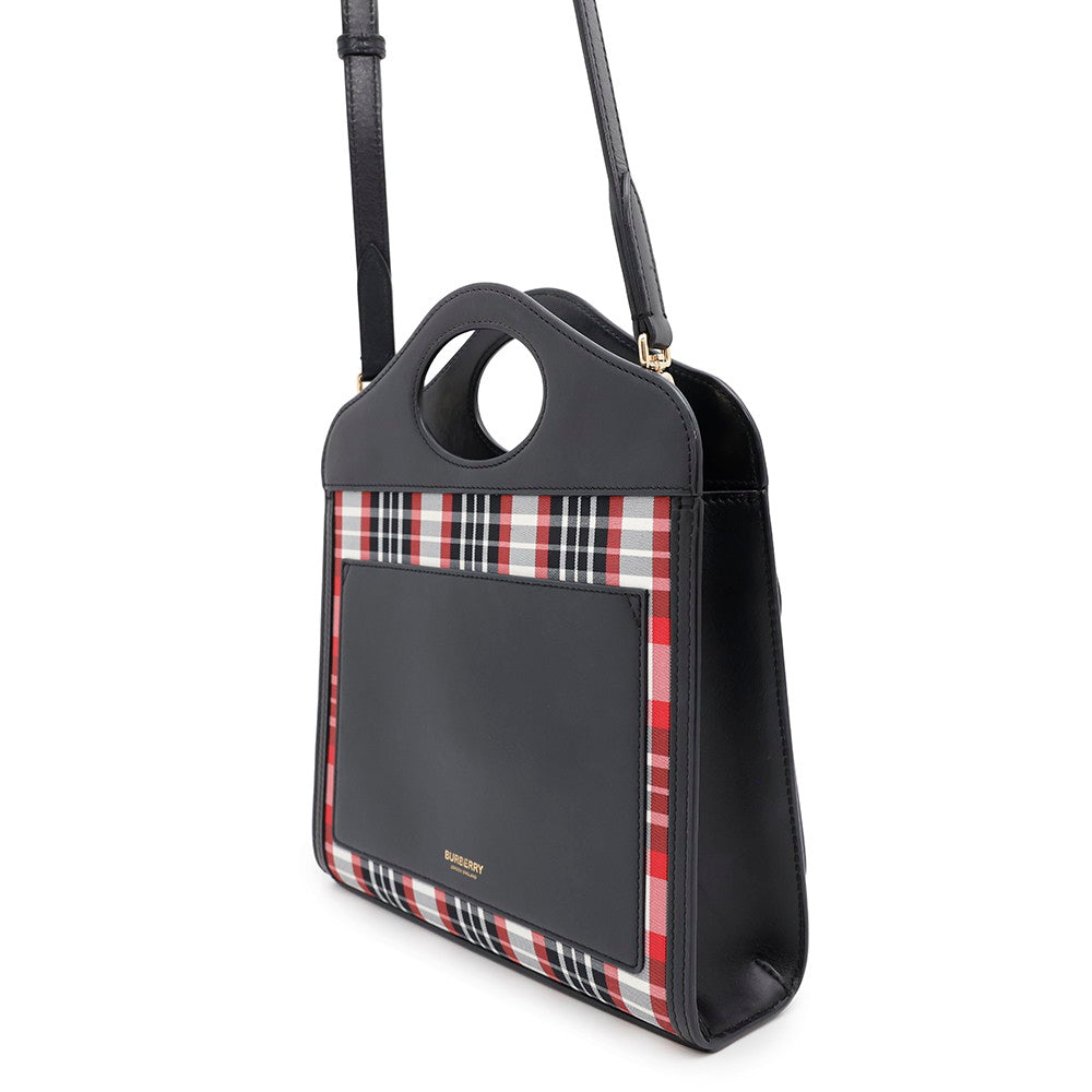 Burberry Pocket Bag 2Wayshoulder Red8035841 Leather Nylon Black Shoulder Bag