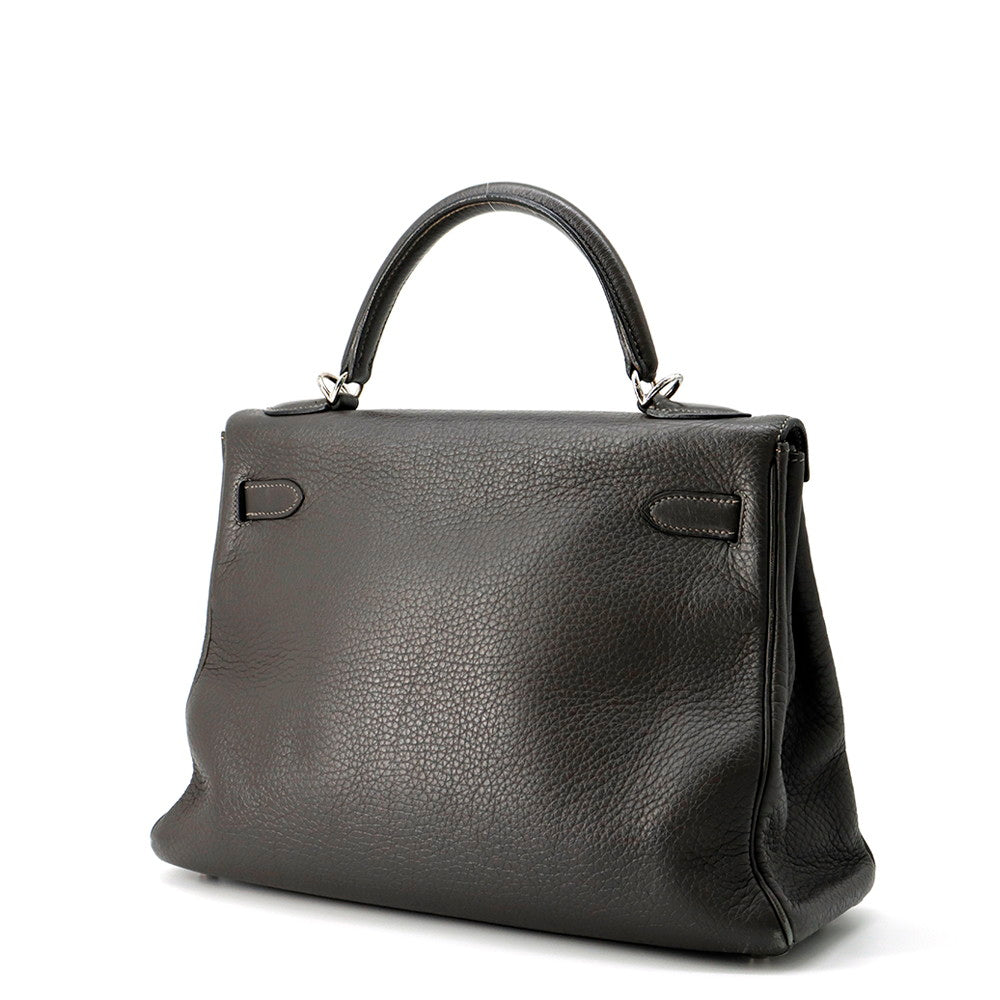 Kelly Retourne Graphite Togo Size Handbag Leather Travel Bag