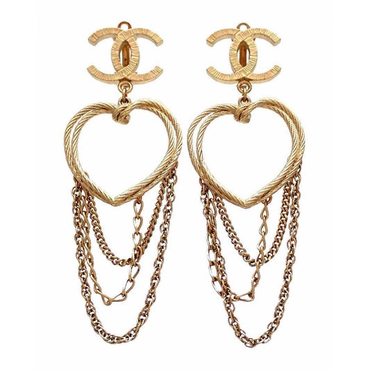 cc gold metal earrings Jewelry Soft