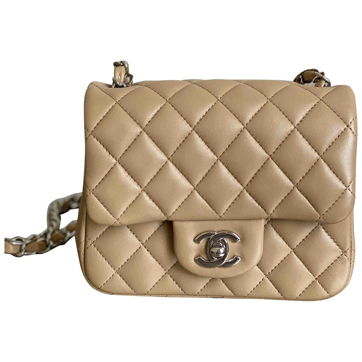 timeless/classique beige leather handbag Modern
