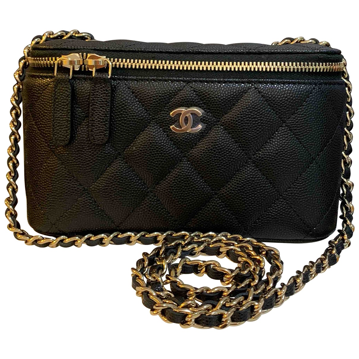 vanity black leather handbag Classic