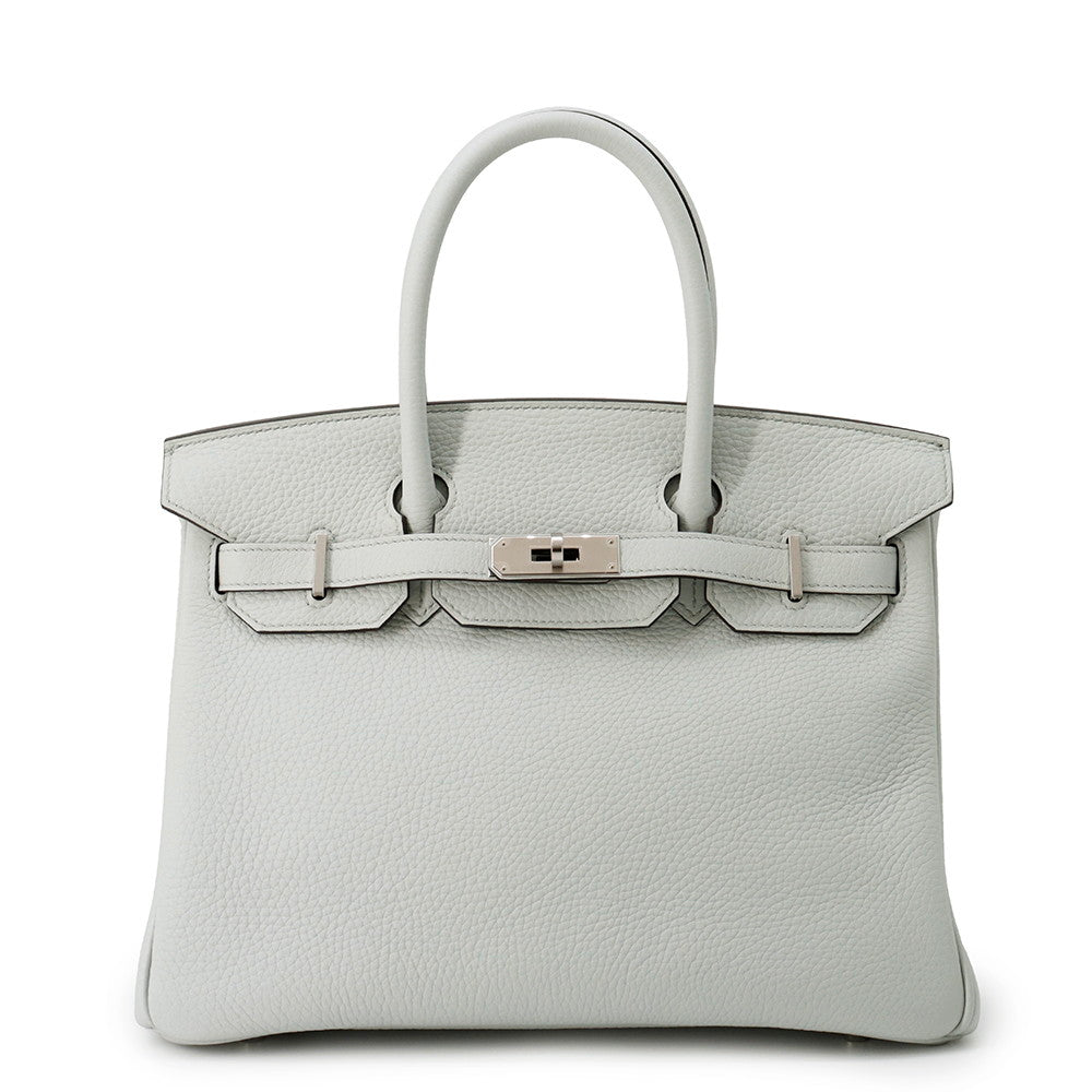 Birkin Pale Taurillon Clemence Size Handbag Blue Travel Bag
