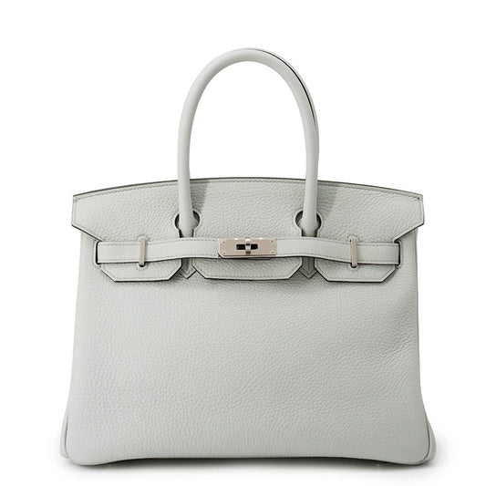 Birkin Pale Taurillon Clemence Size Handbag Blue Travel Bag