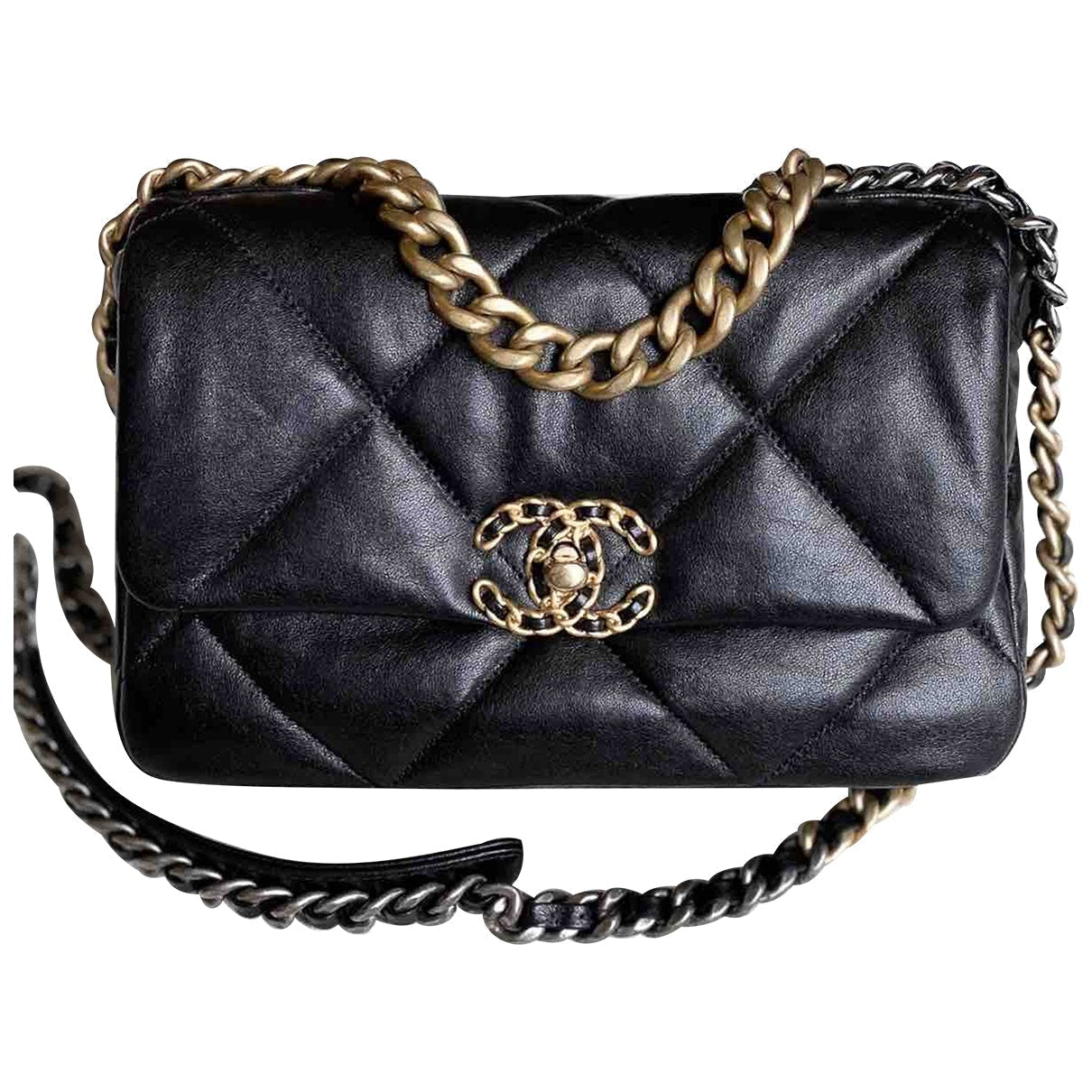 19 black leather handbag Classic