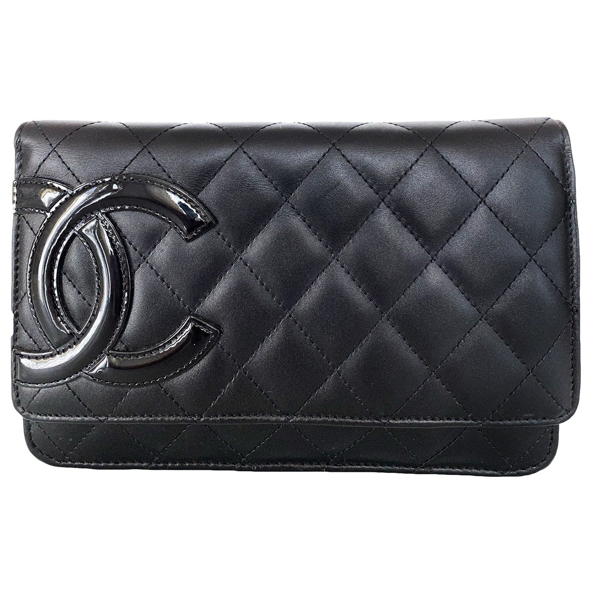 wallet on chain black leather handbag Classic