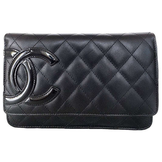 wallet on chain black leather handbag Classic