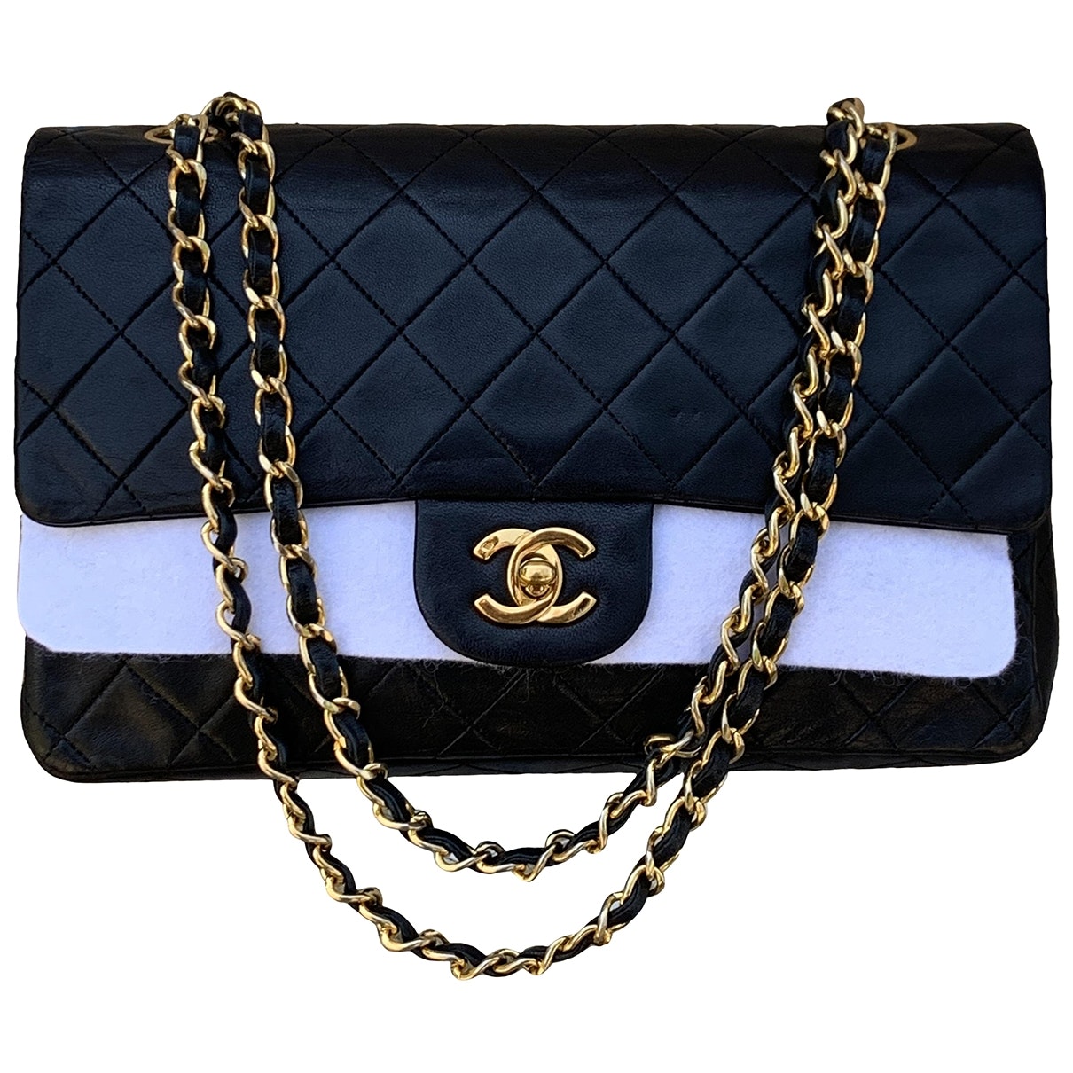 timeless/classique black leather handbag 105