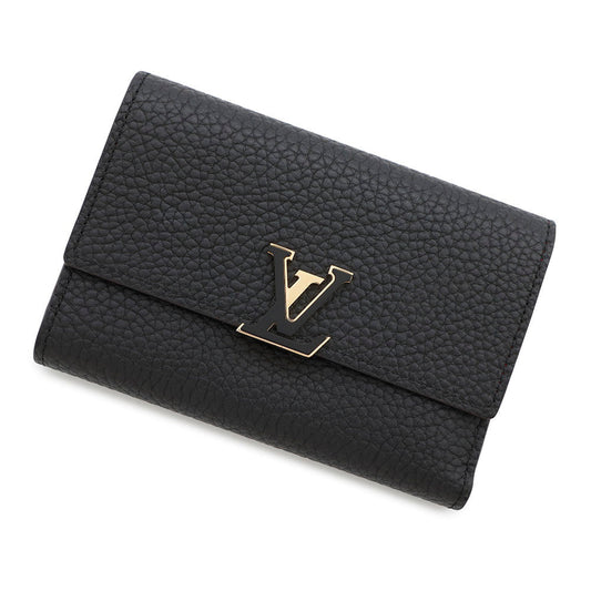 Louis Vuitton Portefeuille Capucine Compact pinkM62157 Taurillon Noir Leather Hat 2