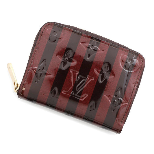 Louis Vuitton Zippy Coin Purse Amarante Rouge Monogram Vernis Leather Wallet Case