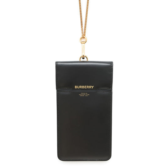 Burberry Phone Shoulderpouch Shoulder Bag Leather Black