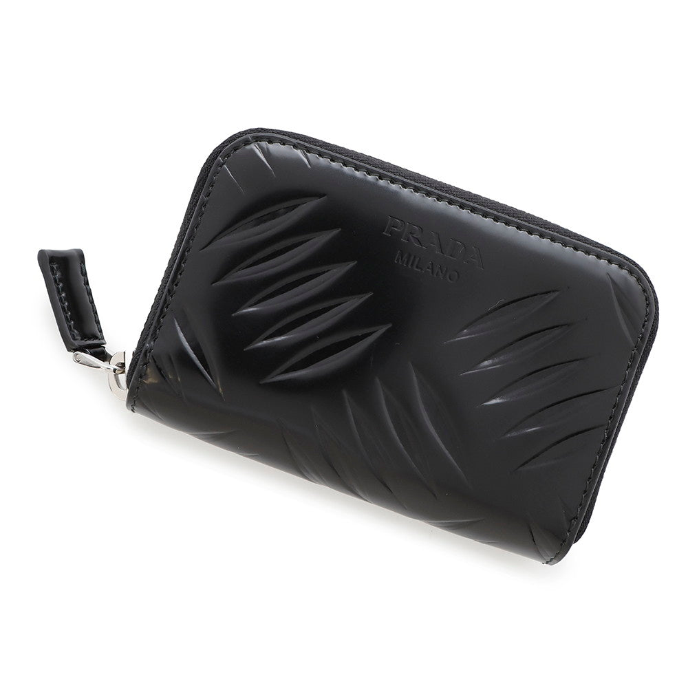 Zip Around Coin Purse Mm Handbag Leather Black Travel Bag