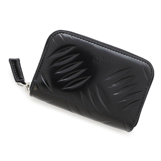 Prada ? Around Coin purse Black2MM003 Leather Zip Handbag