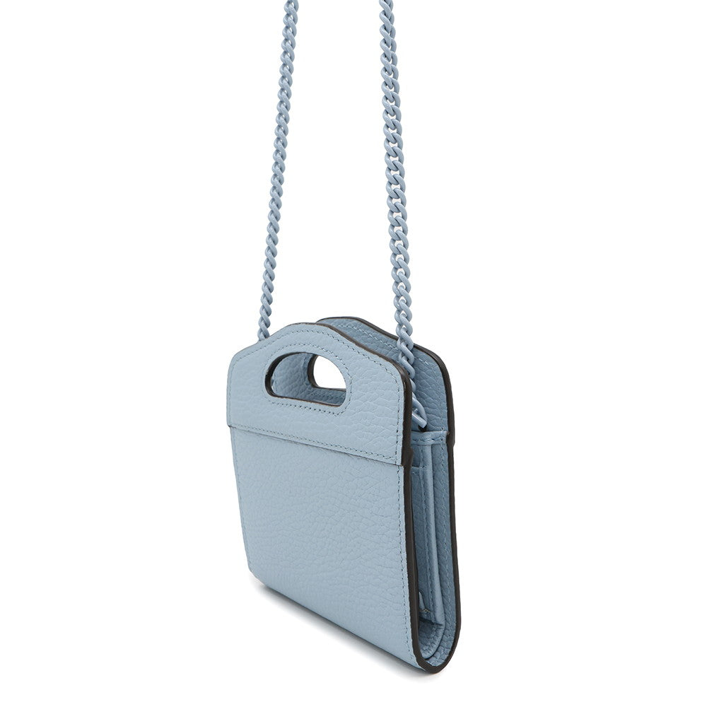Gucci Double G Compact Light Leather Chain Wallet Case