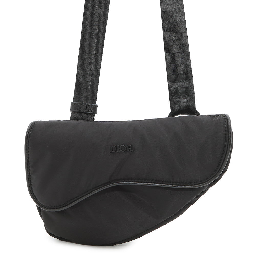 Dior Saddle Shoulder Handbag Nylon Black Shoulder Bag