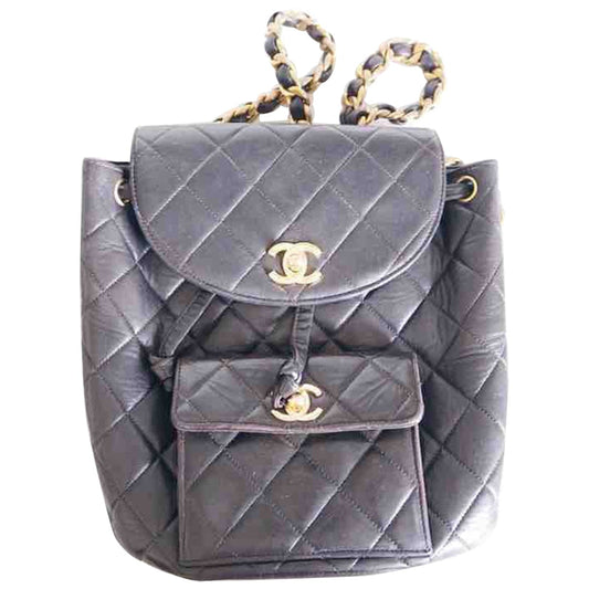 Chanel duma black leather backpacks Bag