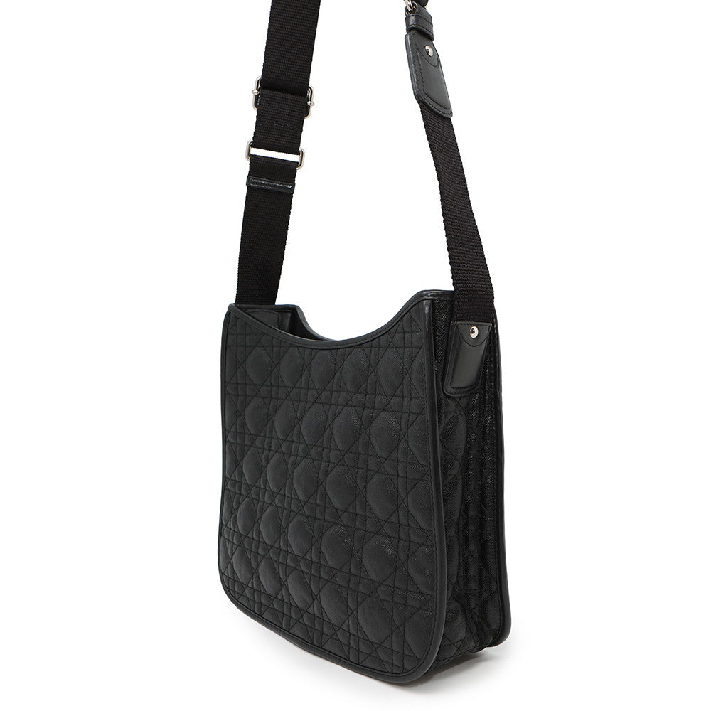 Dior Cannage Messenger Blackm Ppcd Coating Handbag Canvas Travel Bag